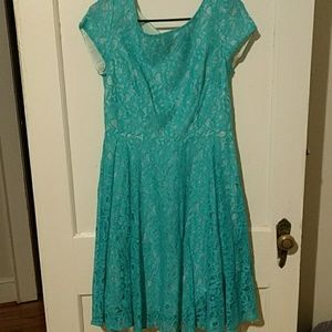 Teal Lace Dress